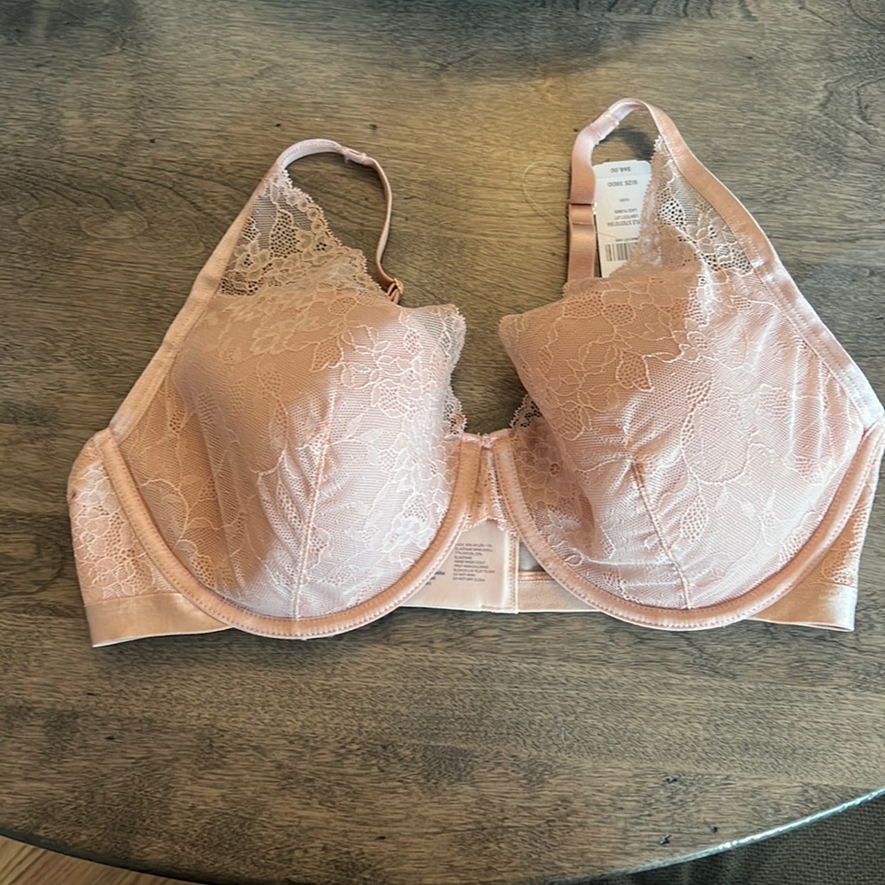 NWT Soma Lightest Lift Lace Plunge Bra - Light Pink